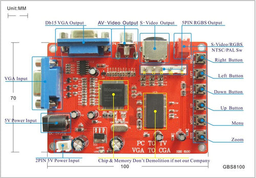 Gonbes GBS-8100 VGA to CGA NTSC/PAL Converter